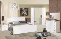 Спальня Глория (Ясень шимо светлый - Белый глянец)