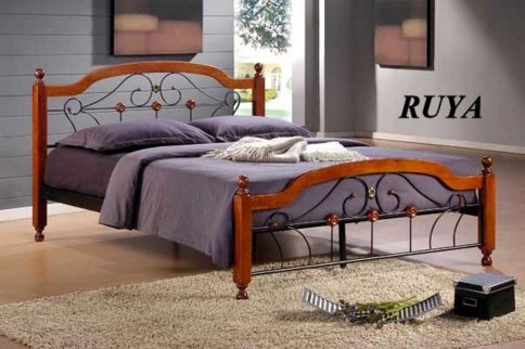 Двуспальная кровать Руя (Ruya) (160х200) Темный орех - Двуспальная кровать Руя (Ruya) (160х200) Темный орех