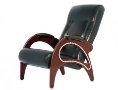Кресло для отдыха М41 экокожа Орегон Перламутр 120 (черн. глянец)