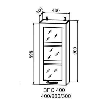 Кухня Ройс шкаф верхний стекло высокий ВПС 400 - Кухня Ройс шкаф верхний стекло высокий ВПС 400