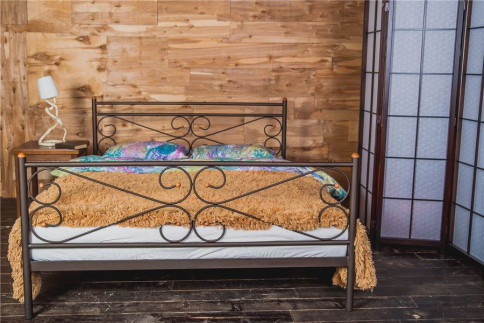 Кровать 2-спальная Мишель (160х200) коричневый бархат - Кровать 2-спальная Мишель (160х200) коричневый бархат