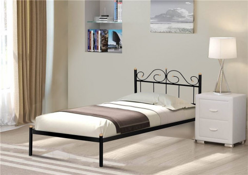 Кровать металлическая Розана (Белый, Черный) - Кровать металлическая Розана (Белый, Черный)