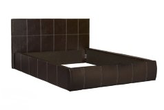 Мягкая кровать Монако (темная кожа)